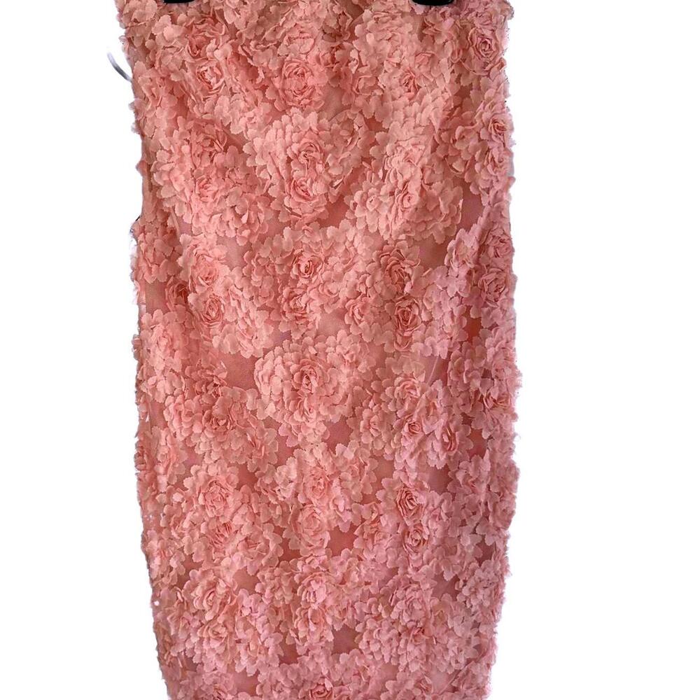 Artigli Elegant Pink Floral Appliqué Strapless Mini Dress Made in Italy- 46(XL)